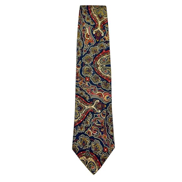 Royal Knight Vintage Mens Dress Tie Made in USA Classic Paisley Pattern 58" 3.5" - Picture 4 of 9
